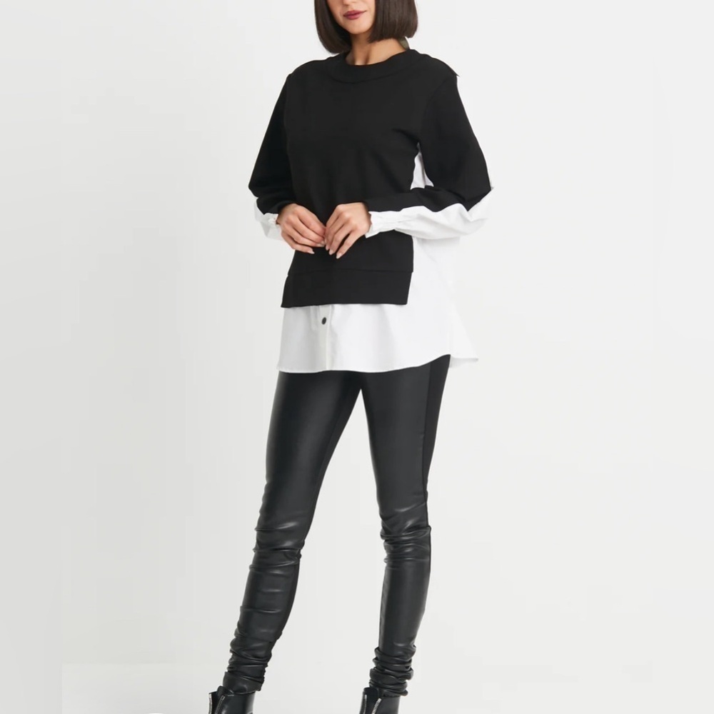 Cotton/Scuba Mixed Media Sweat Shirt